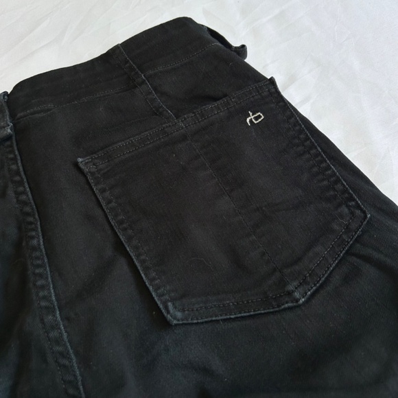 Rag & Bone Nina High-Rise Ankle Skinny Womens Sz 27 Jeans Black Exposed Zipper - Picture 3 of 13